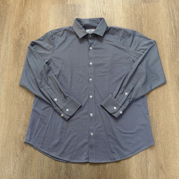 Mizzen+Main Other - Mizzen‎ + Main Standard Fit Shirt Mens Large Performance Blue Gingham Check USA